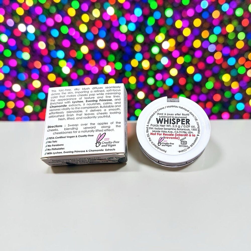 SERAPHINE BOTANICALS Ribbon Blush in Whisper (rose pink) Full Size 0.09 oz NIB - Picture 5 of 16